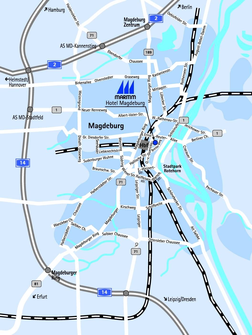 Anfahrtsbeschreibung: MARITIM Magdeburg